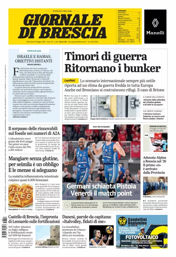 Prima-pagina-giornale di brescia-oggi-edizione-del-2024-05-15